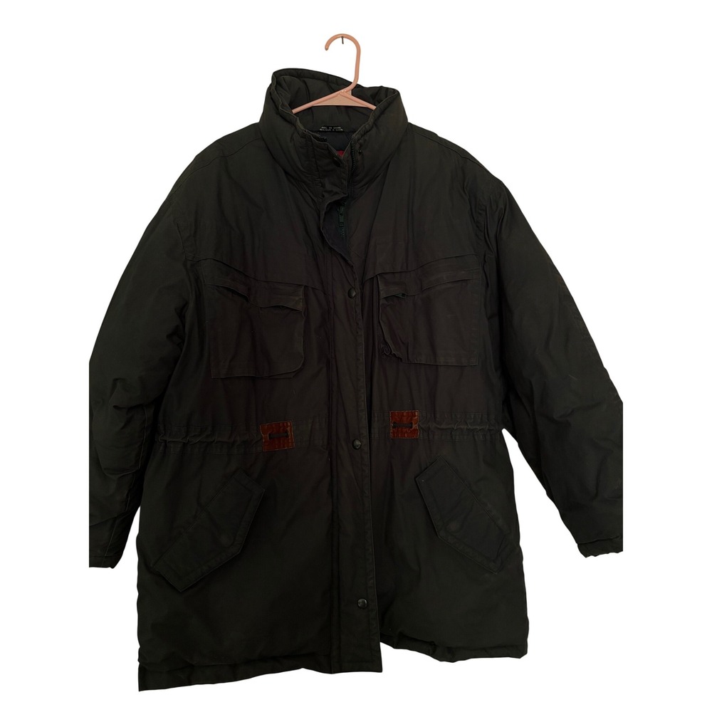 Mens Navy Insulated Field Parka Jacket Utility Multi-Pocket Heavyweight Coat
